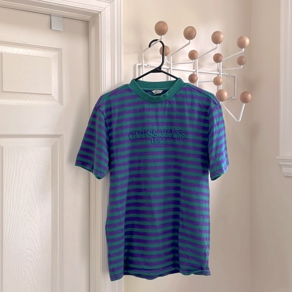 GUESS x A$ap - 90s Vintage Shirt - Green Purple - XS - Picture 1 of 10